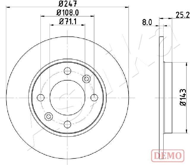 Ashika 61-00-0615C - Brake Disc europarts.cy