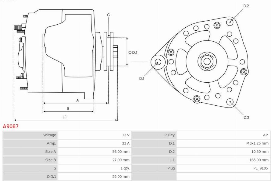 AS-PL A9087 - Alternator europarts.cy
