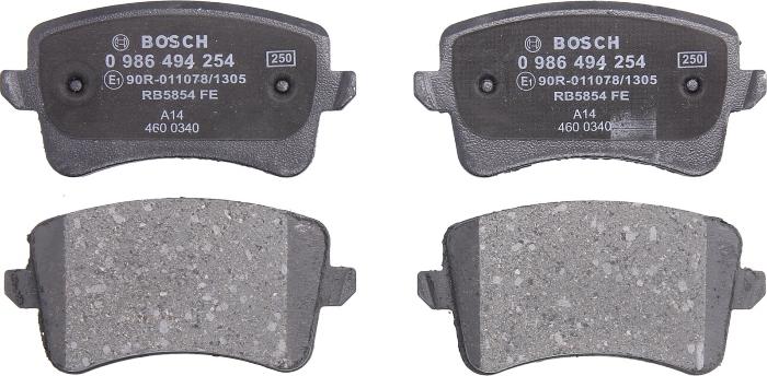 BOSCH 0 986 494 254 - Brake Pad Set, disc brake europarts.cy
