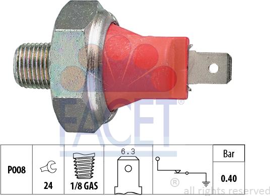 FACET 7.0017 - Sender Unit, oil pressure europarts.cy