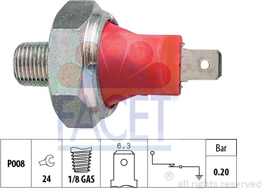 FACET 7.0035 - Sender Unit, oil pressure europarts.cy