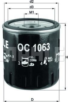MAHLE OC 1063 - Oil Filter europarts.cy