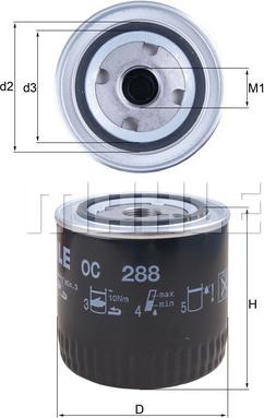 MAHLE OC 288 - Oil Filter europarts.cy