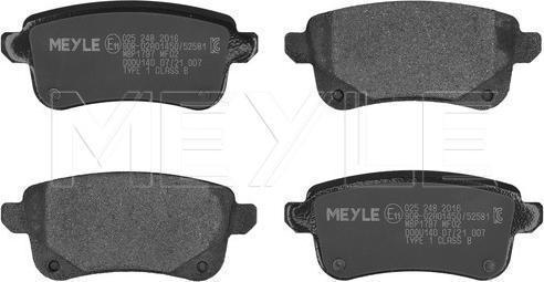 Meyle 025 248 2016 - Brake Pad Set, disc brake europarts.cy