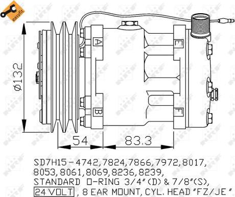 NRF 32769 - Compressor, air conditioning europarts.cy