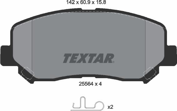 Textar 2556401 - Brake Pad Set, disc brake europarts.cy