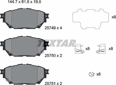Textar 2574901 - Brake Pad Set, disc brake europarts.cy