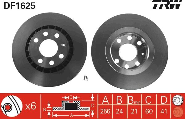 TRW DF1625 - Brake Disc europarts.cy