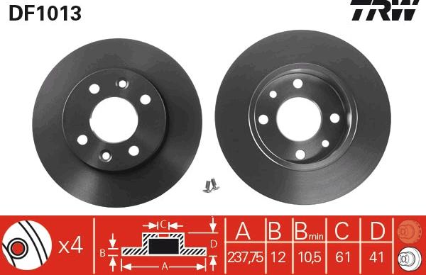 TRW DF1013 - Brake Disc europarts.cy
