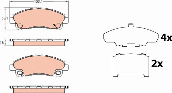 TRW GDB3644 - Brake Pad Set, disc brake europarts.cy